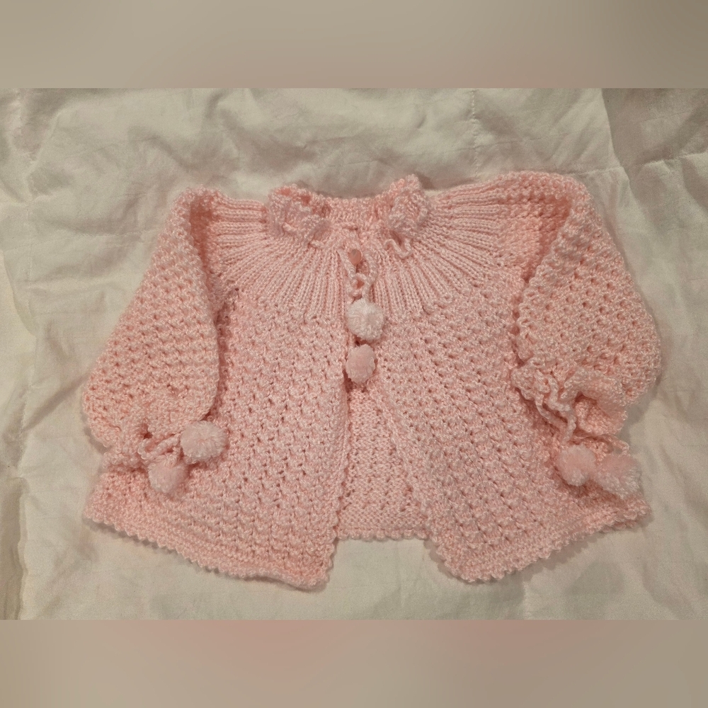 Handmade Pink Knit Baby Sweater